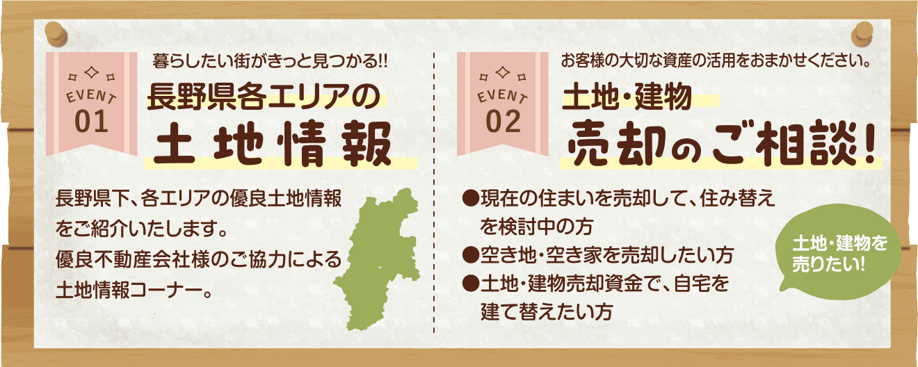 長野県各エリアの土地情報,土地・建物売却のご相談