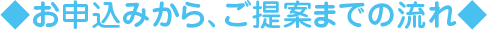 お申込みから、ご提案までの流れ