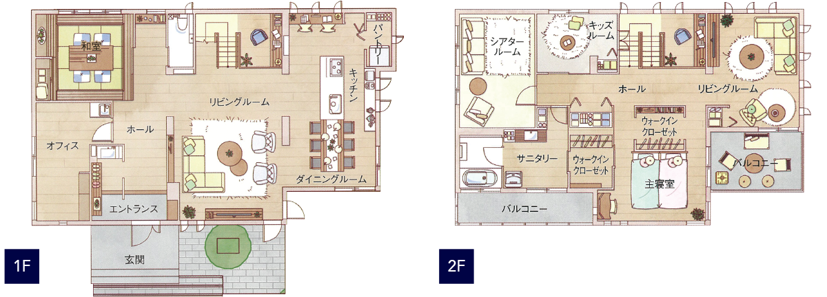 展示場プラン 1階 2階